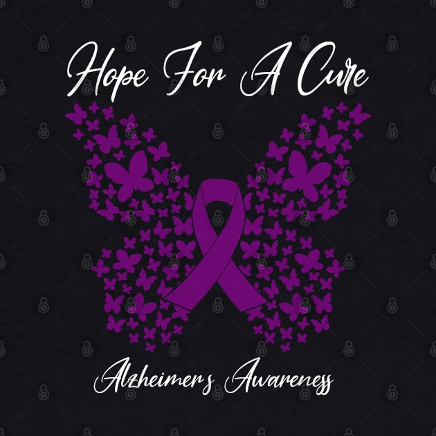 Hope For A Cure Butterfly Gift  Alzheimer's 3 by HomerNewbergereq